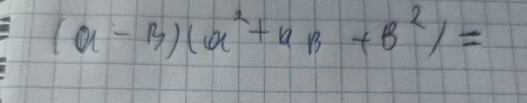 (a - b)(a^2 + ab + b^2) =