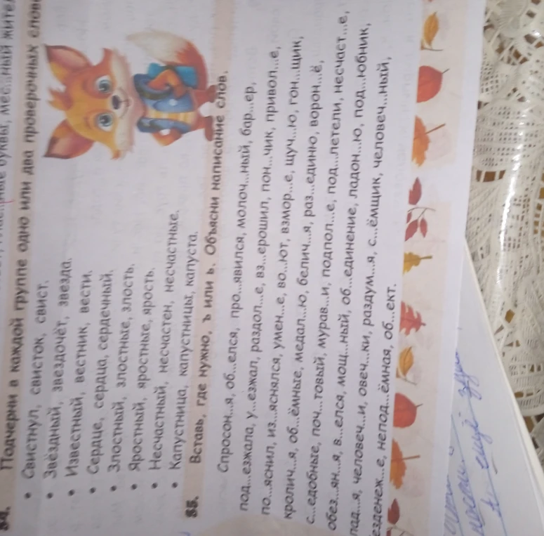 Подчеркни в каждой группе одно или два проверочных слова. Вставь, где нужно, ъ или ь. Объясни написание слов.