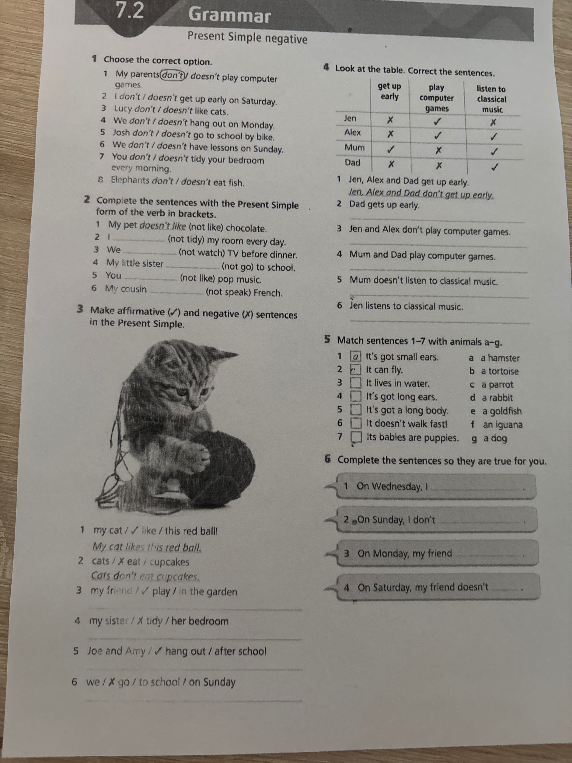 1 Choose the correct option. 1 My parents don't/ doesn't play computer games.