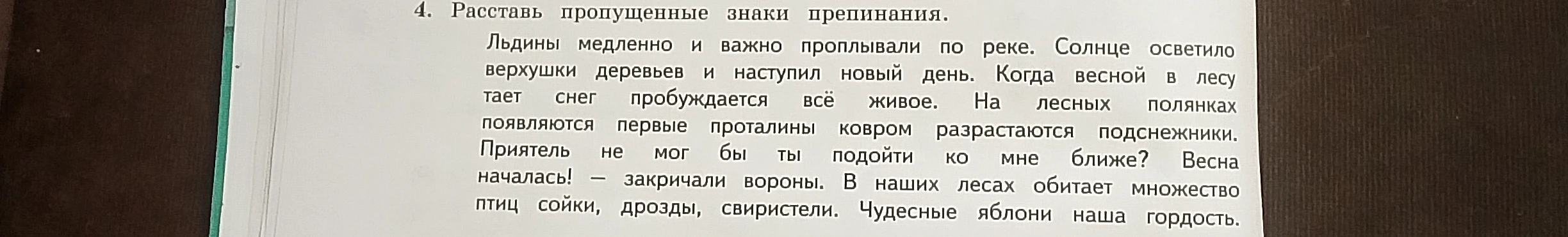 4. Расставь пропущенные знаки препинания.