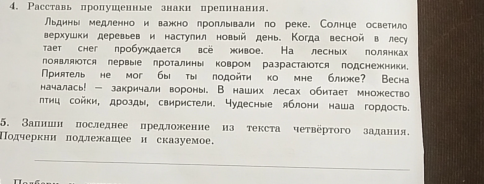 Расставь пропущенные знаки препинания.