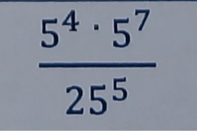Вычислить значение выражения: 5^4 * 5^7 / 25^5