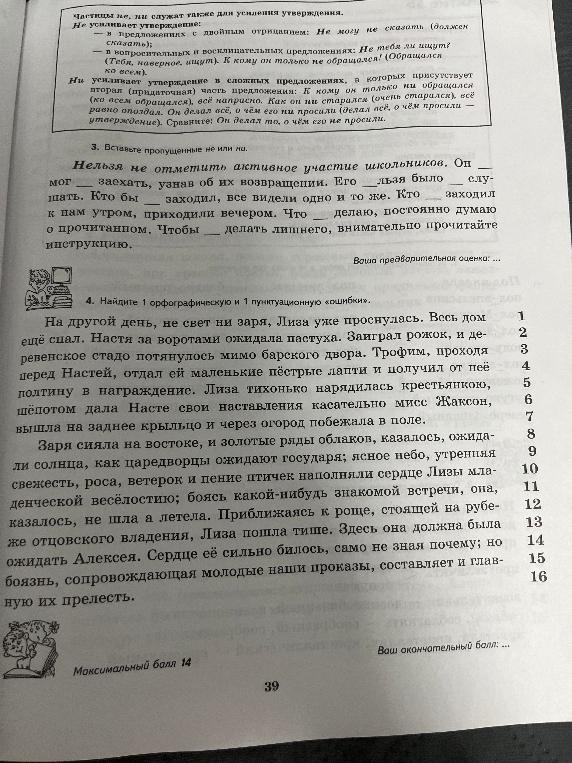 3. Вставьте пропущенные не или ни. 4. Найдите 1 орфографическую и 1 пунктуационную ошибку.