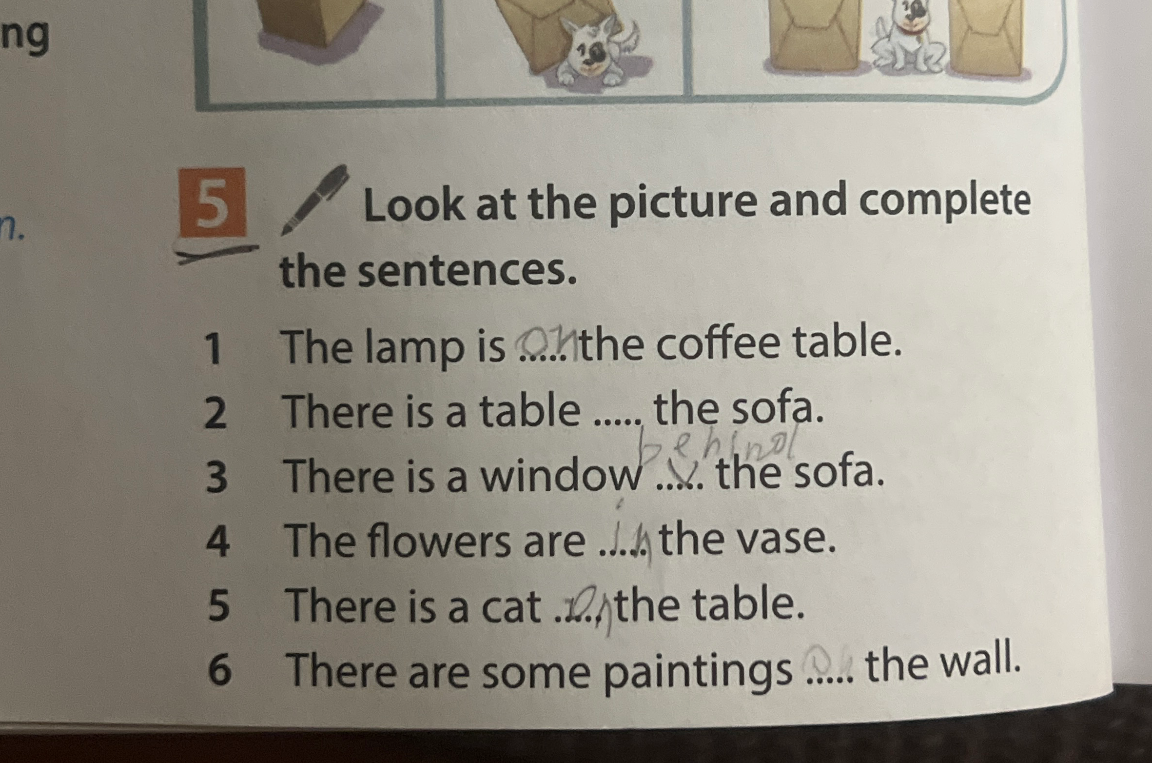 Look at the picture and complete the sentences.