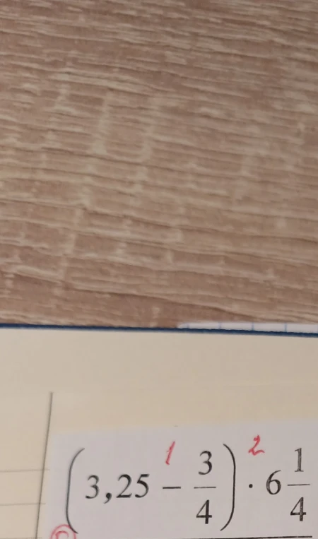 (3,25 - 3/4) * 6 1/4