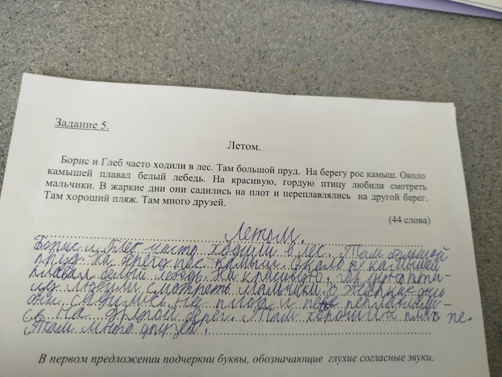 В первом предложении подчеркни буквы, обозначающие глухие согласные звуки.