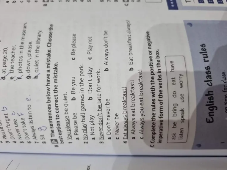 The sentences below have a mistake. Choose the best option to correct the mistake.