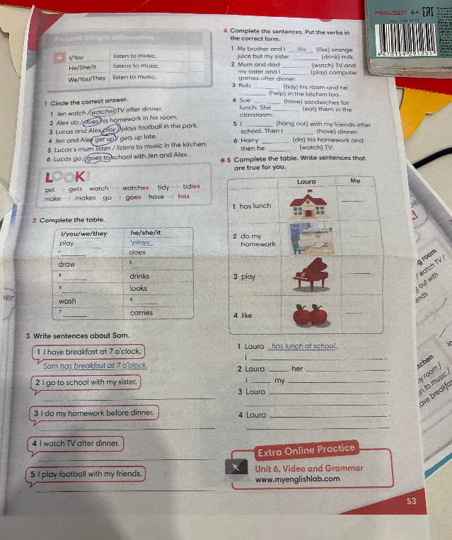 Complete the sentences. Put the verbs in the correct form.