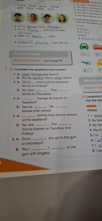 Complete the questions and answers.