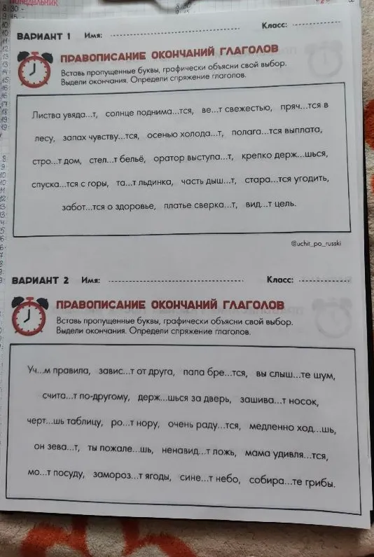 Вставь пропущенные буквы, графически объясни свой выбор. Выдели окончания. Определи спряжение глаголов.