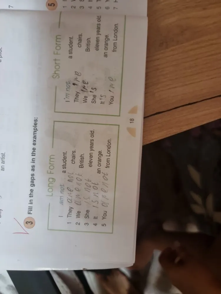 Fill in the gaps as in the examples