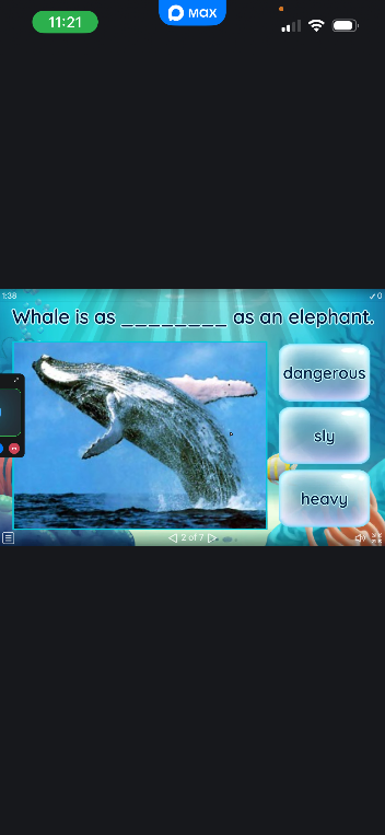 Whale is as ________ as an elephant.