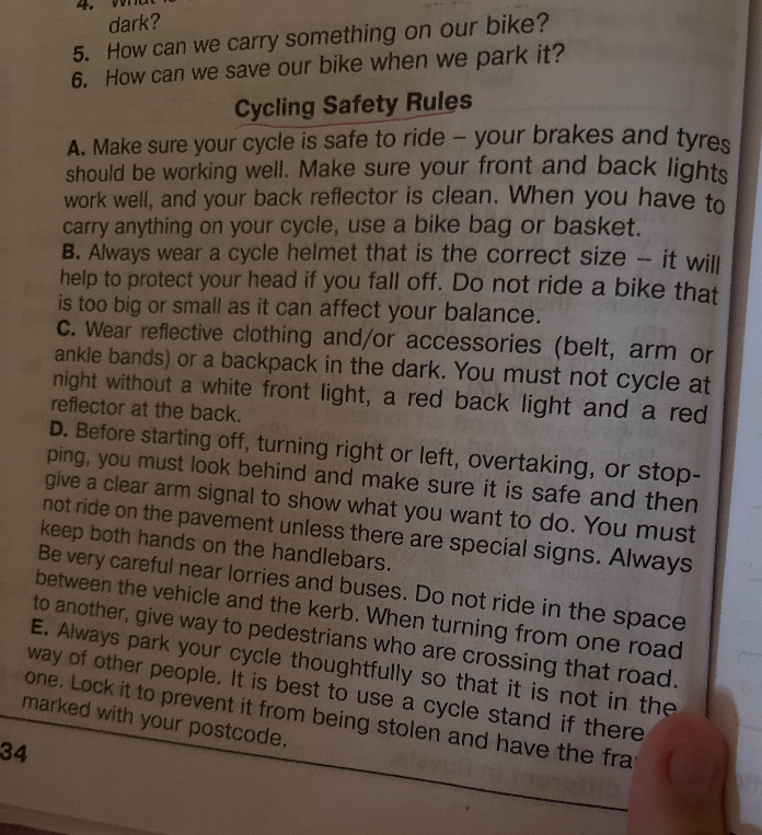 5. How can we carry something on our bike?
