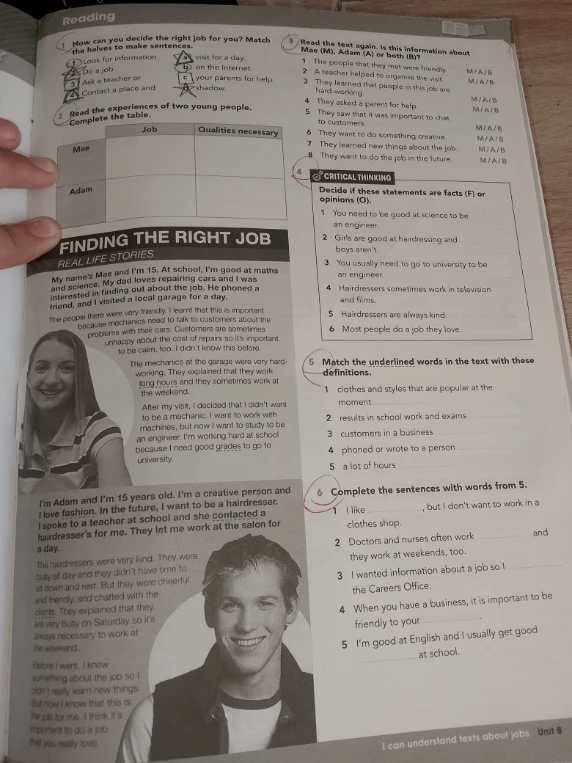 1 How can you decide the right job for you? Match the halves to make sentences.