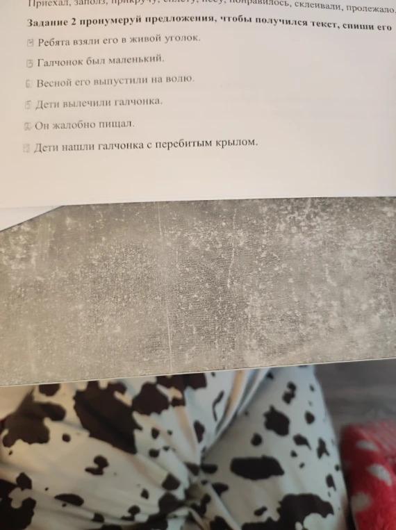 Задание 2 пронумеруй предложения, чтобы получился текст, спиши его
