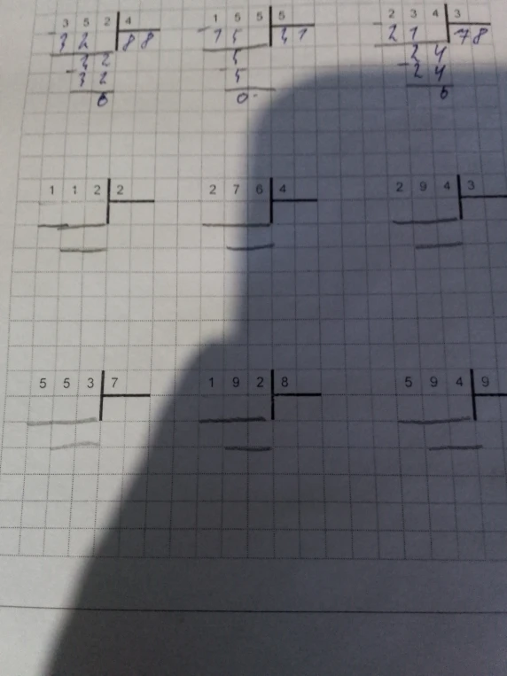 112 / 2, 276 / 4, 294 / 3, 553 / 7, 192 / 8, 594 / 9