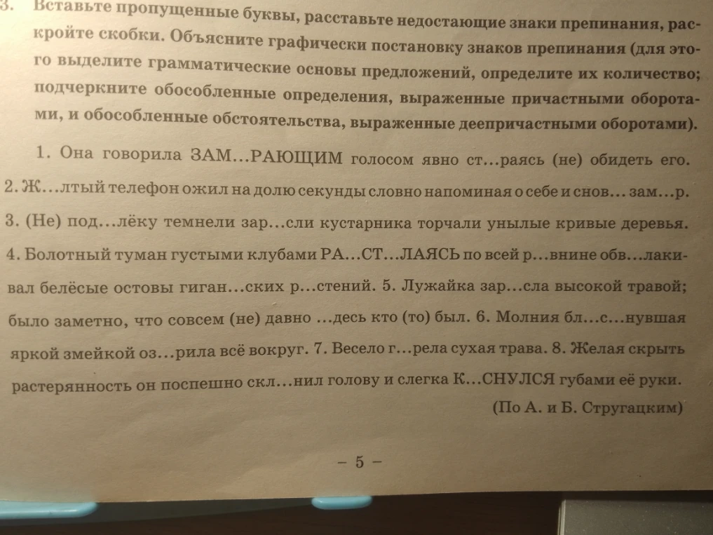 Вставьте пропущенные буквы, расставьте недостающие знаки препинания, раскройте скобки. Объясните графически постановку знаков препинания
