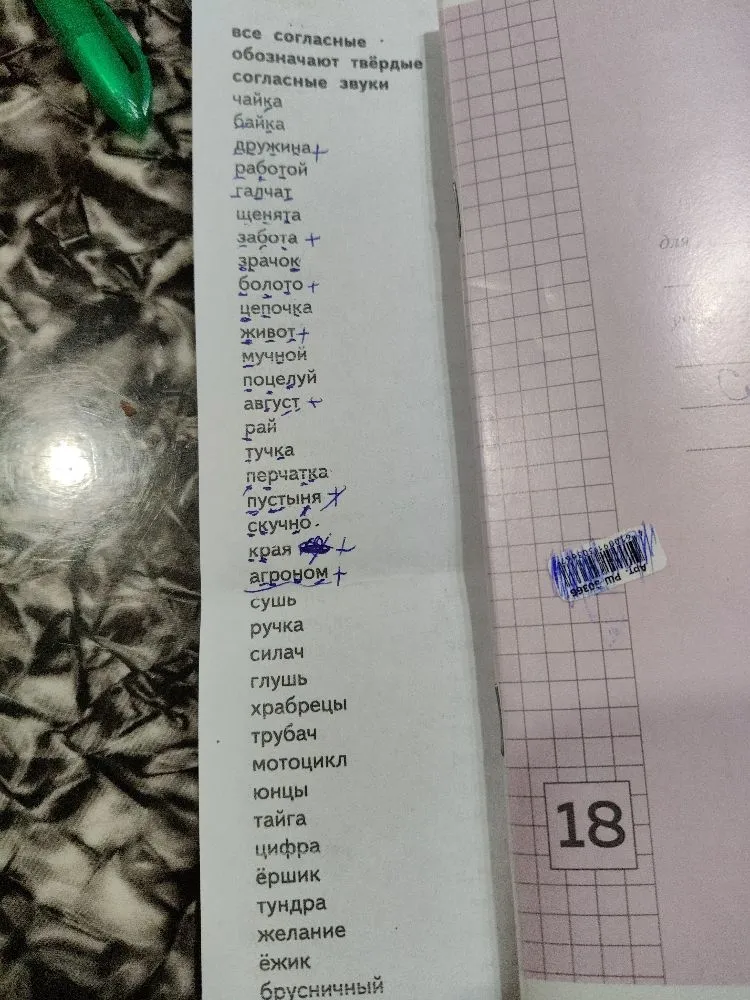 Выпиши слова, в которых все согласные звуки твёрдые.