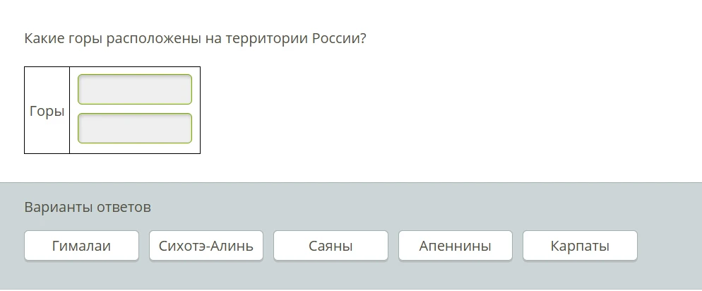 Какие горы расположены на территории России?