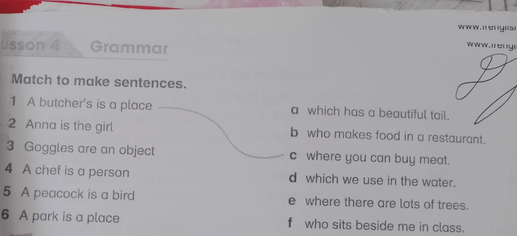 Match to make sentences.