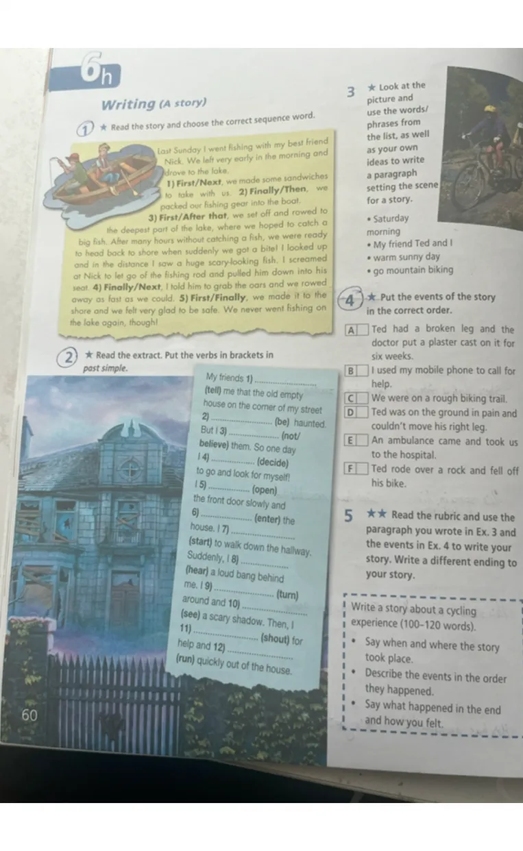 Read the story and choose the correct sequence word.