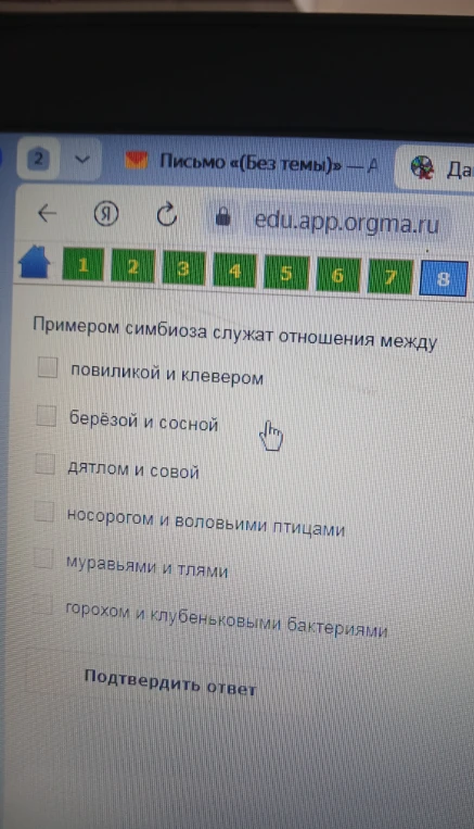 Примером симбиоза служат отношения между