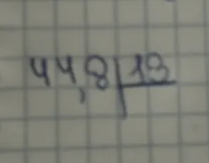 44,8 ÷ 13