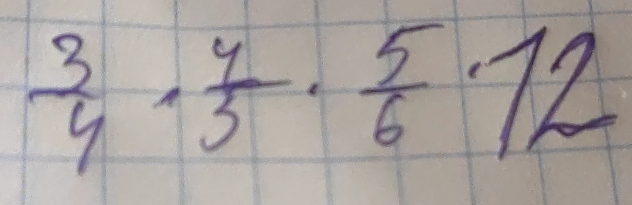 3/4 * 4/3 * 5/6 * 72
