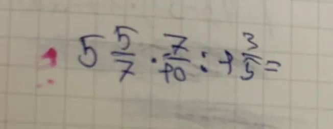 5 5/7 * 7/10 : 1 3/5 =