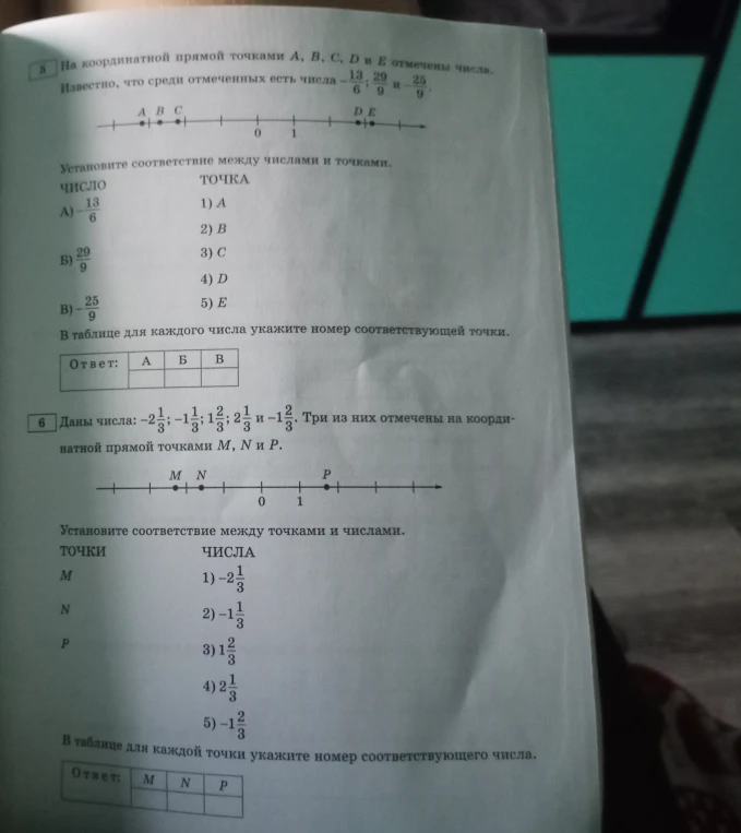 На координатной прямой точками A, B, C, D и E отмечены числа.