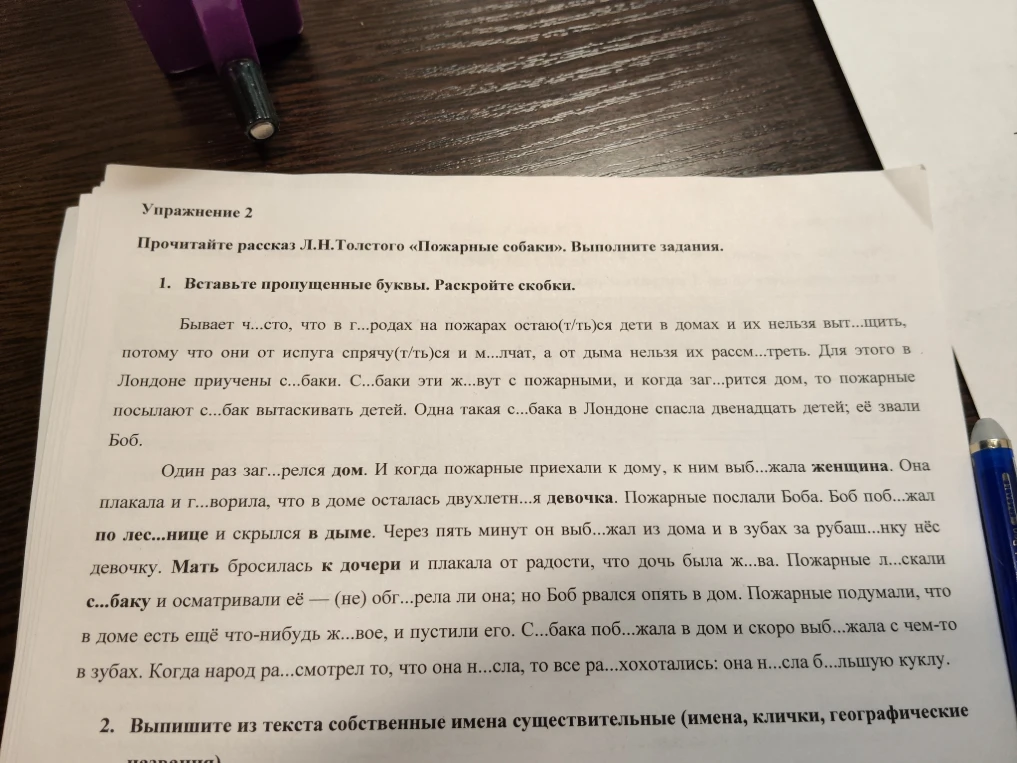 1. Вставьте пропущенные буквы. Раскройте скобки.