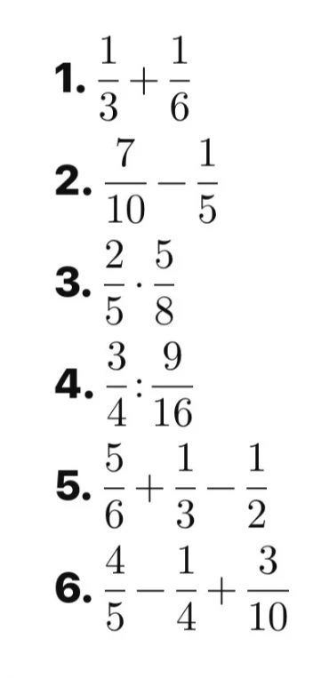 1. 1/3 + 1/6