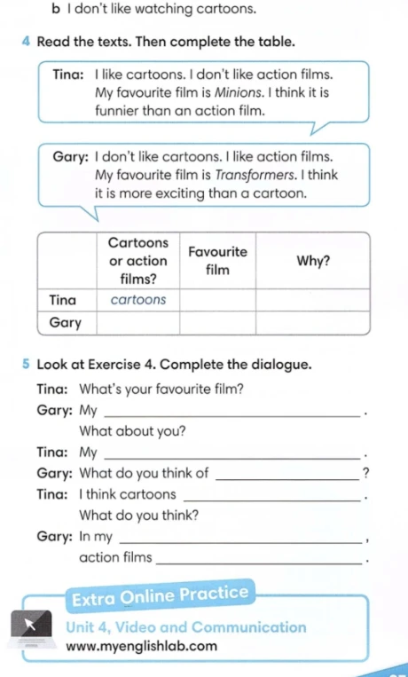 Read the texts. Then complete the table.
