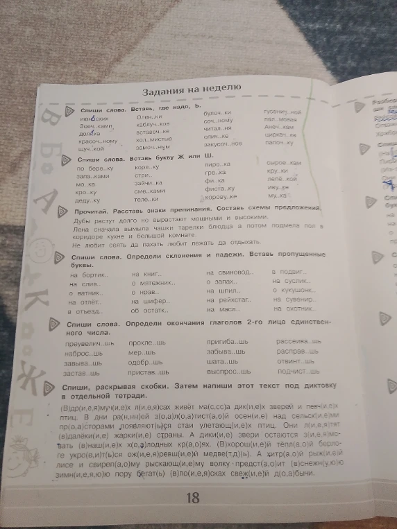 Спиши слова. Вставь, где надо, ь.