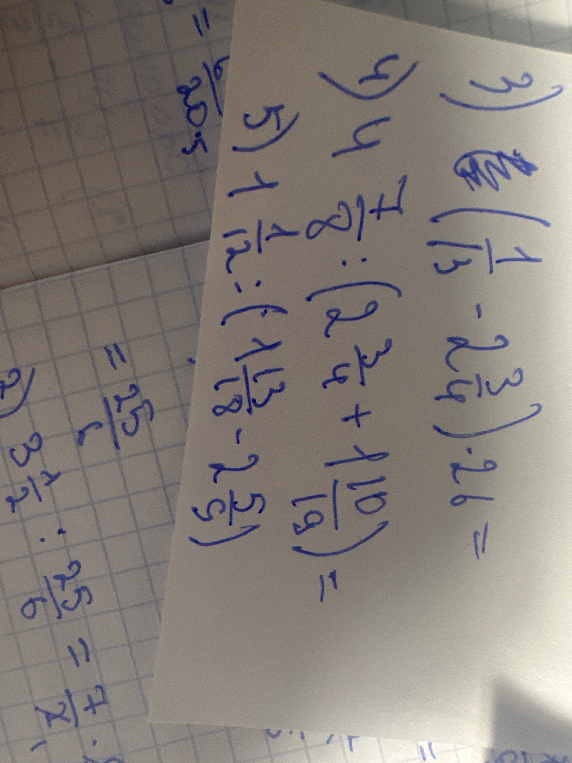 3) (1 1/13 - 2 3/4) * 26 =