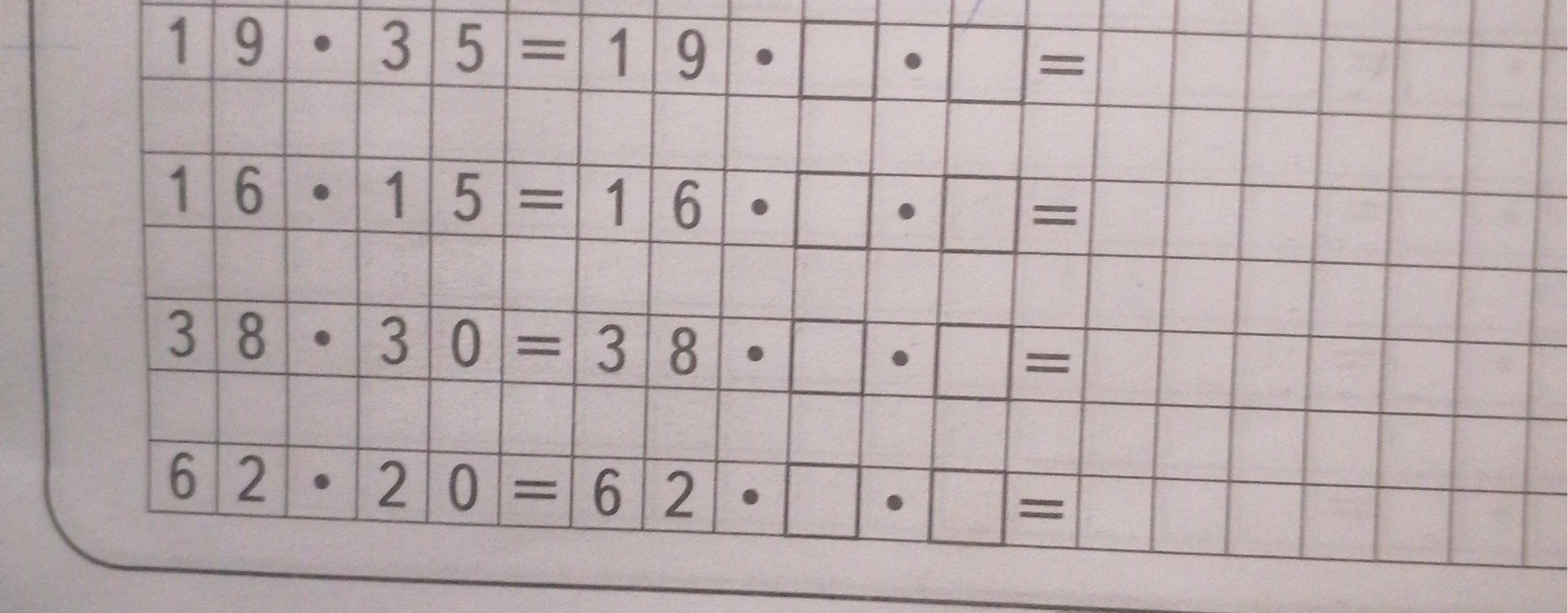 19 · 35 = 19 · [ ] · [ ] =