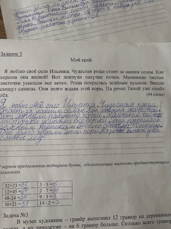 В первом предложении подчеркни буквы, обозначающие мягкость предшествующего согласного.