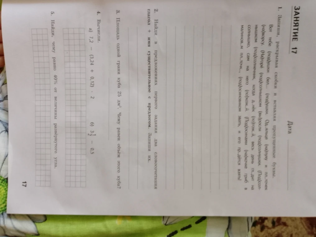 Запиши, раскрывая скобки и вставляя пропущенные буквы.
