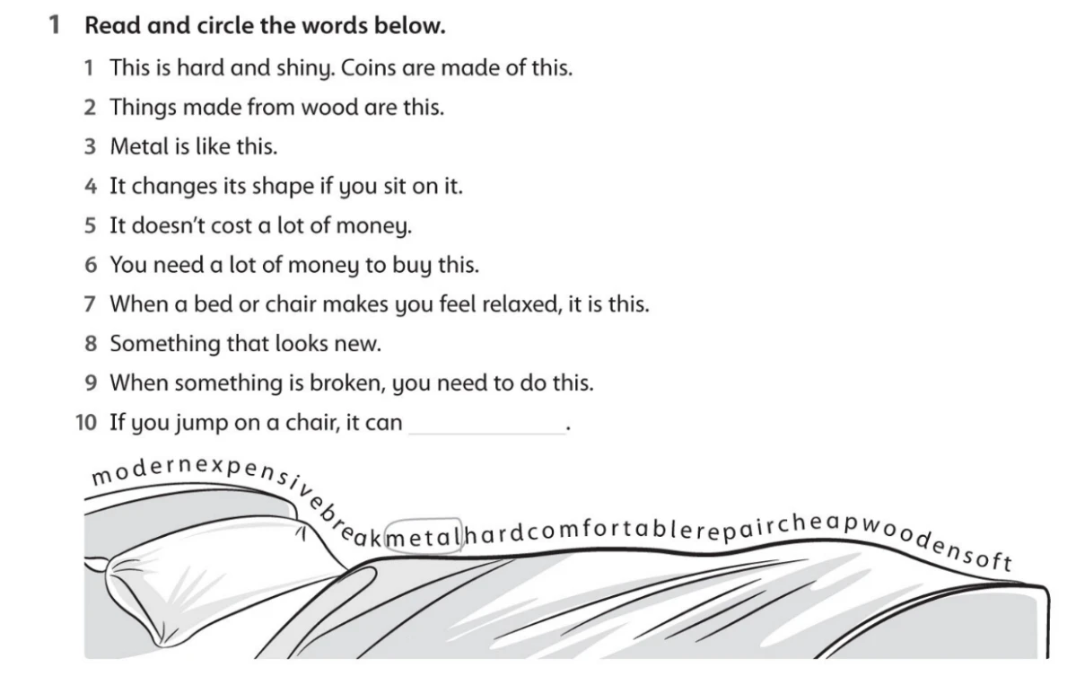 1 Read and circle the words below.