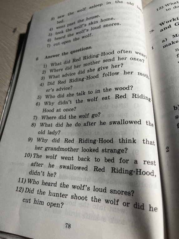 6) Answer the questions.