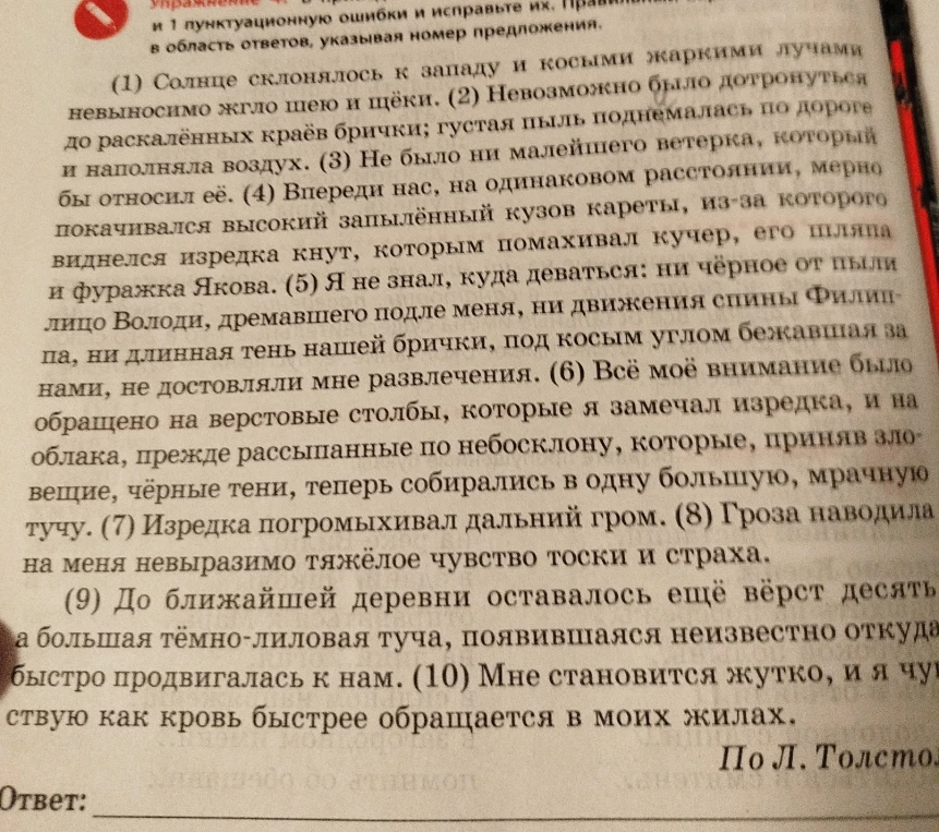 До ближайшей деревни оставалось ещё вёрст десять а большая тёмно-лиловая туча, появившаяся неизвестно откуда быстро продвигалась к нам.