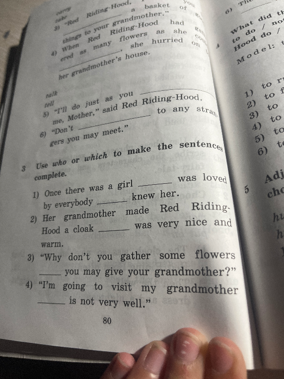 Use who or which to make the sentences complete.