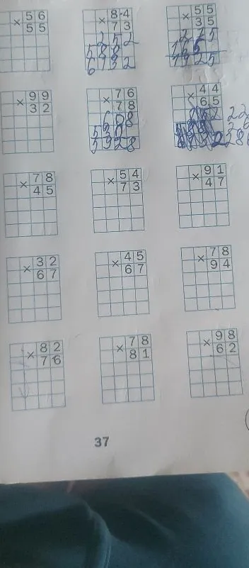 56 * 55, 99 * 32, 78 * 45, 54 * 73, 91 * 47, 32 * 67, 45 * 67, 78 * 94, 82 * 76, 78 * 81, 98 * 62