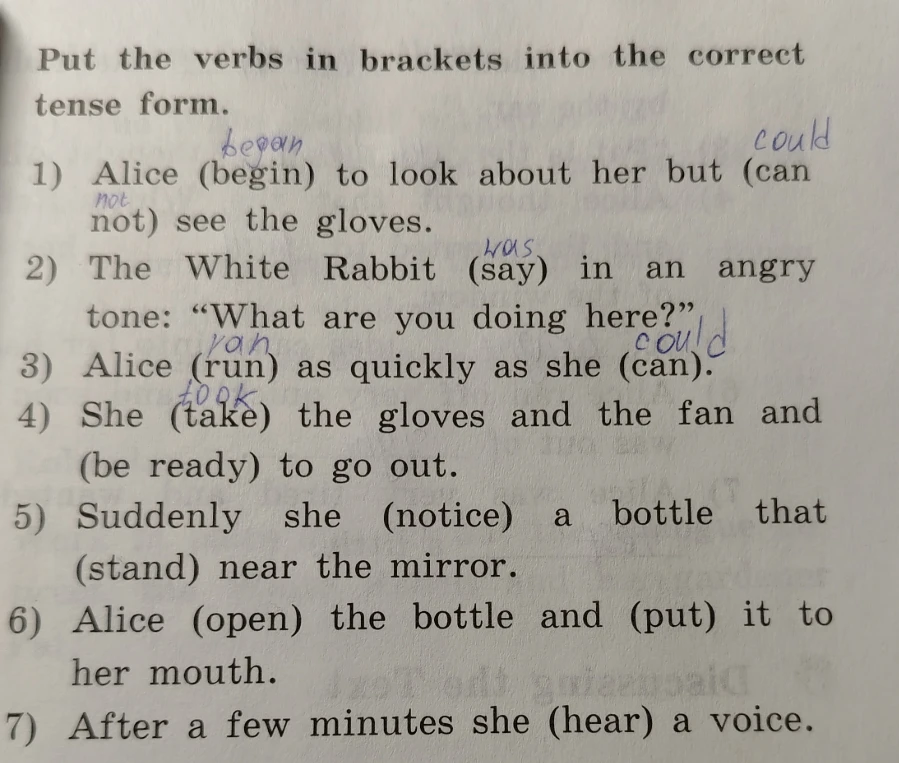 Put the verbs in brackets into the correct tense form.