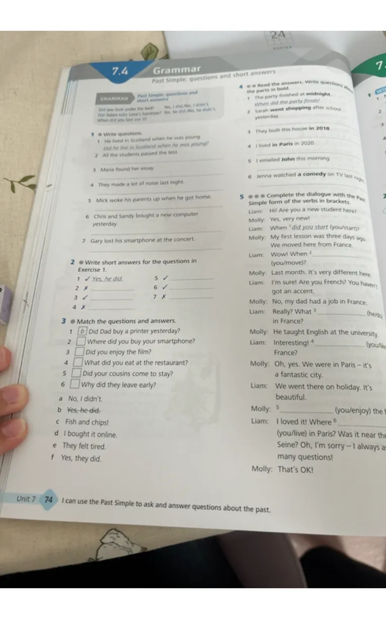1 Write questions. 1 He lived in Scotland when he was young.
