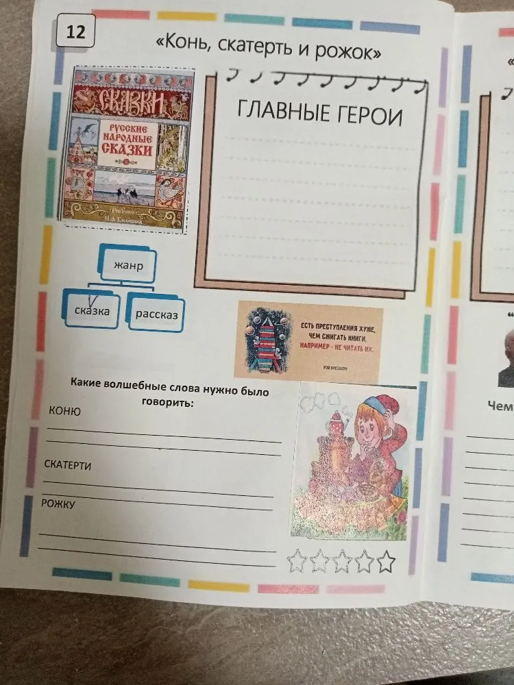 Какие волшебные слова нужно было говорить: КОНЮ, СКАТЕРТИ, РОЖКУ.