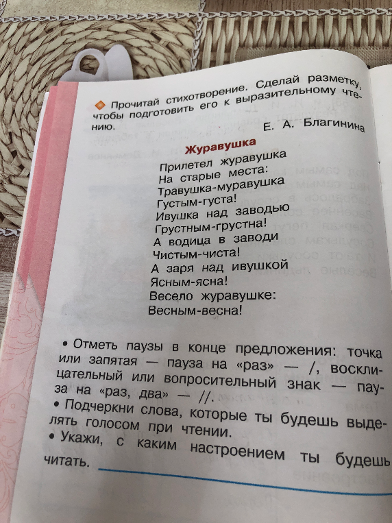 Прочитай стихотворение. Сделай разметку, чтобы подготовить его к выразительному чтению.