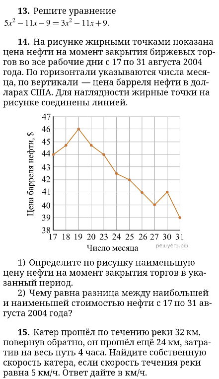 13. Решите уравнение 5x^2 - 11x - 9 = 3x^2 - 11x + 9.