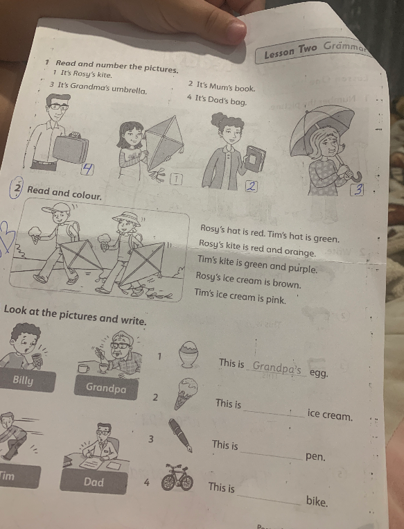 Look at the pictures and write.