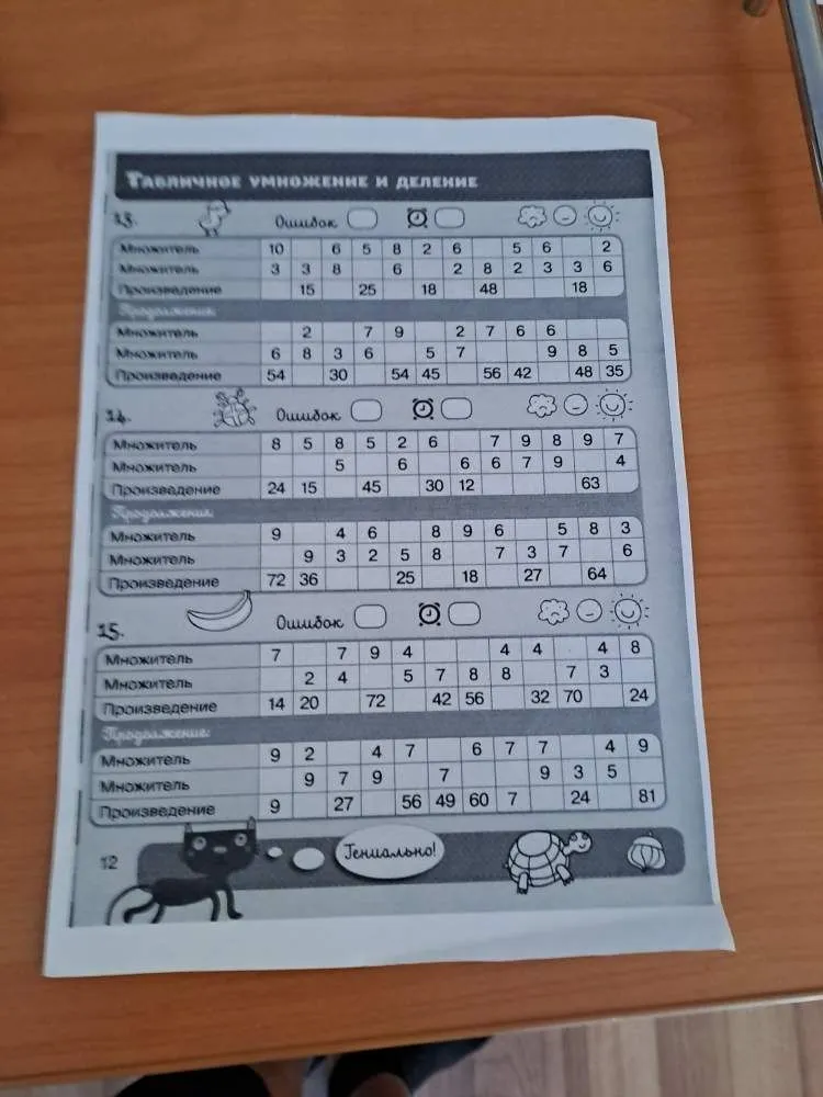 Табличное умножение и деление